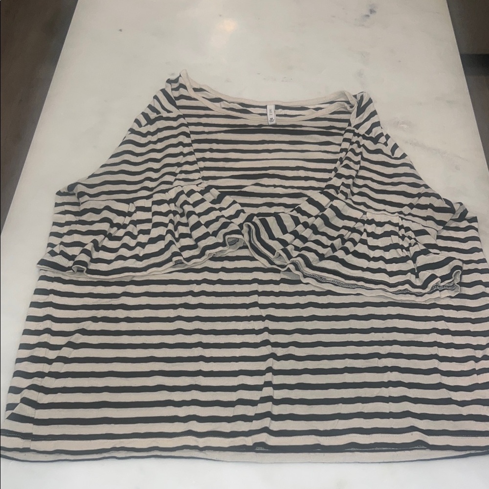 Z Supply Black and White Striped Blouse